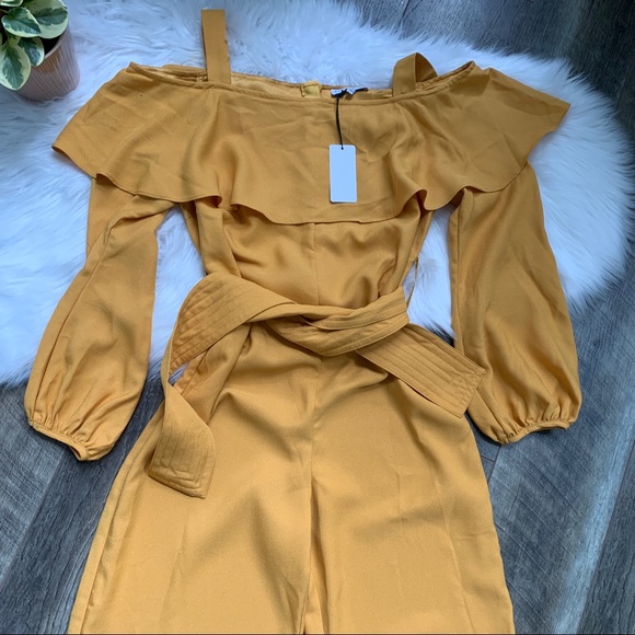 NWT Anthropologie Current Air Mustard Jumpsuit Med - Picture 10 of 15